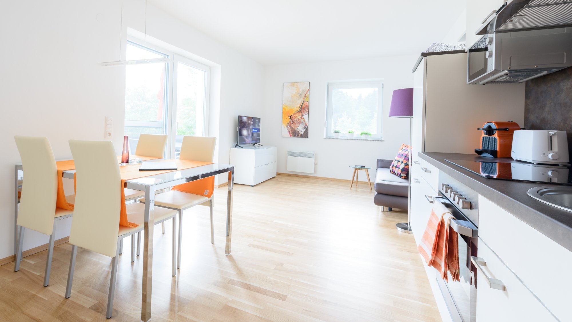 Appartement 1 Klopeiner See – moderne 40 m² Ferienwohnung mit 2 Balkonen, Schlafcouch und Vollküche für bis zu 4 Personen